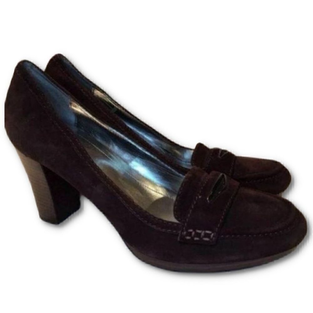 Calvin Klein Heels 10 Garla Brown Suede Leather vintage 90s Y2k